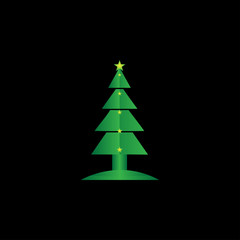 Fototapeta premium christmas tree icon, christmas tree logo, colorful Christmas tree