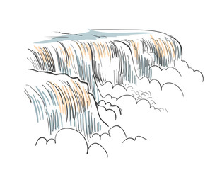 Niagara falls vector sketch illustration usa nature