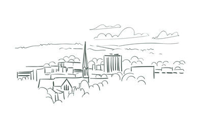 Salem Oregon usa America vector sketch city illustration line art