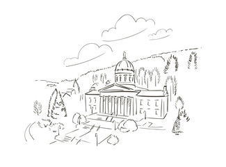 Montpelier Vermont usa America vector sketch city illustration line art
