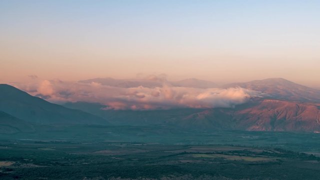 4K Timelapse Sequence of Cotacachi, Ecuador - Sunset over the mountains