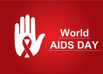 Fototapeta premium World Aids Day. Minimalist background with red ribbon and Luxury Style. Designed for web, banner, background, wallpaper, flyer, template, presentation, backdrop, etc. Suitable for your business.