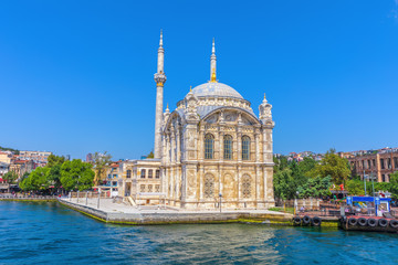 Fototapeta na wymiar Ortakoy Mosque or Grand Imperial Mosque of Sultan Abdulmecid, close view, Istanbul