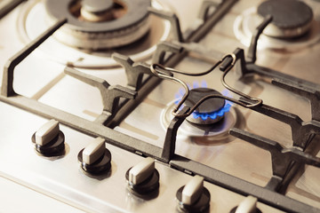 Gas stove , close-up
