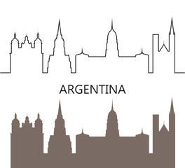Naklejka premium Argentina logo. Isolated Argentinian architecture on white background