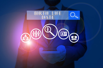 Handwriting text writing Birth Life Date. Conceptual photo Day a baby is going to be born Maternity Pregnancy Give life