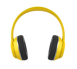 Yellow Headphones Isolated