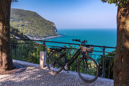 Summer landscape view from Sirolo Italy Panorama