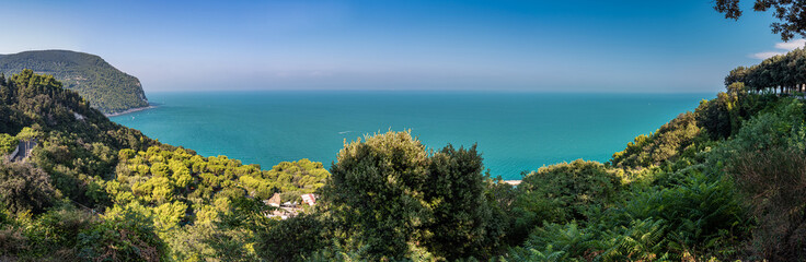 Summer landscape view from Sirolo Italy Panorama