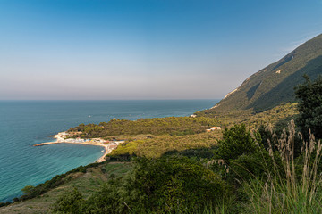 Summer landscape view over Portonovo Italy Panorama