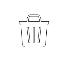 Delete icon. List remove button. File trash symbol. Logo design element