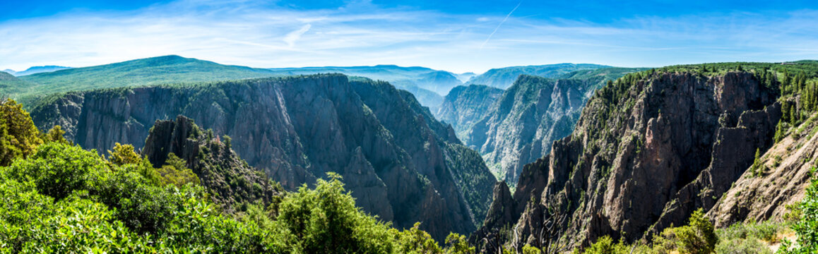 panoramic picture of the black gunnison national park in summer