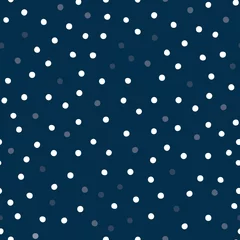 Foto op Plexiglas Polka dot Kleine stippen op donkerblauw vectorpatroon als achtergrond.