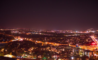 Fototapeta na wymiar Berlin Night city view from Radio Tower