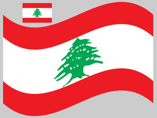 Wave Lebanon Flag Vector illustration Eps 10