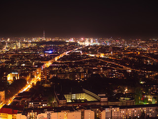 Berlin Night city view from Radio Tower