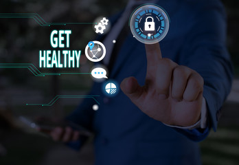 Text sign showing Get Healthy. Business photo showcasing possessing or enjoying good health or a sound mentality