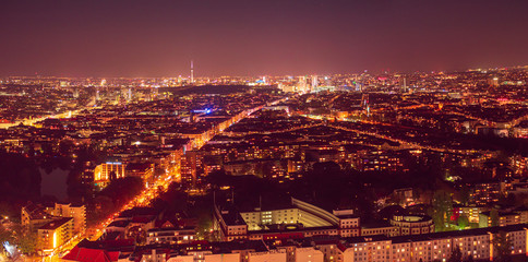 Berlin Night city view from Radio Tower