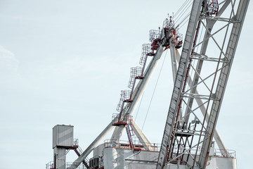 Fototapeta na wymiar Overhead gantry crane detail. Industrial. Grunge. Porto de Leixões, Portugal.