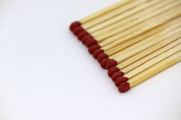Matches on a white background