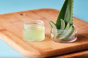 aloe vera balm making process illustration, healthcare and cosmetics, zero waste concept, natural