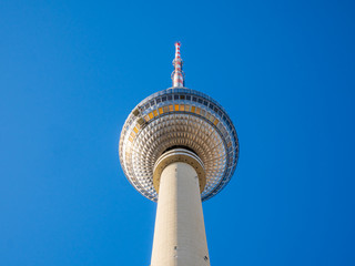 View to the Alex Television Tower with blue sky background