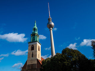 View to the Alex Television Tower with blue sky background