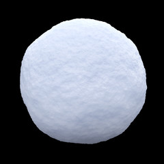 High resolution snowball on black background