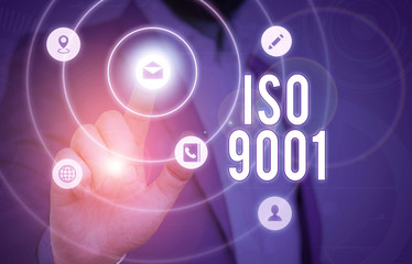 Conceptual hand writing showing Iso 9001. Concept meaning designed help organizations to ensure meet the needs of customers