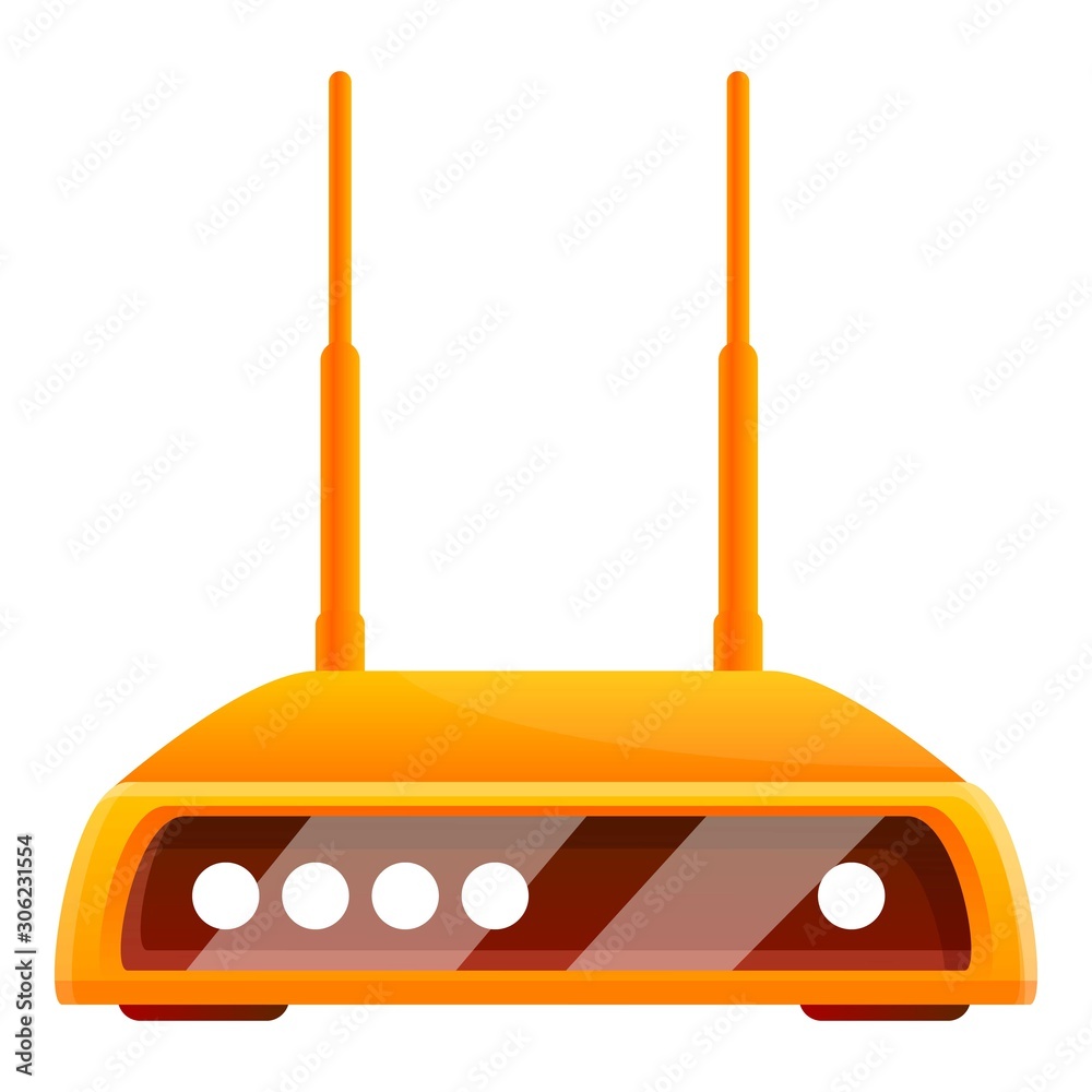 Poster wifi router icon. cartoon of wifi router vector icon for web design isolated on white background