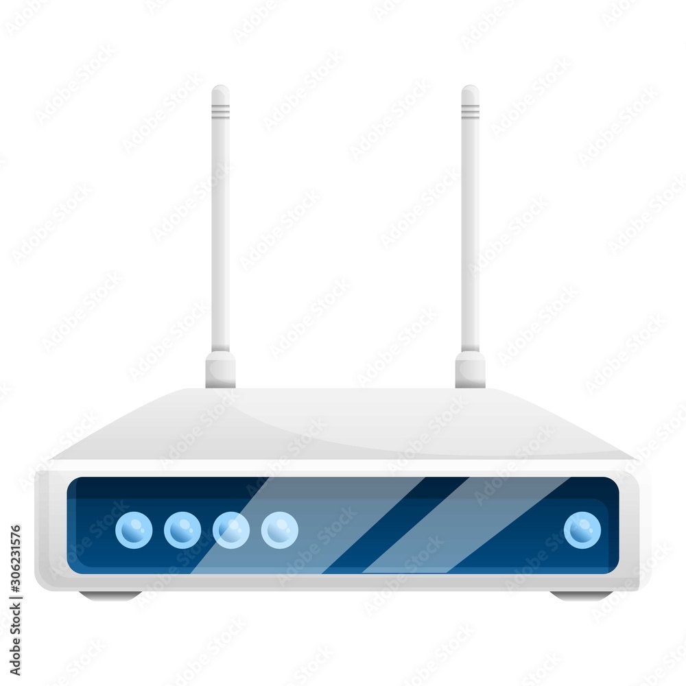 Poster network router icon. cartoon of network router vector icon for web design isolated on white backgrou
