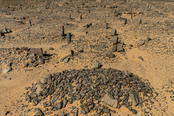 Old Berber cemetery in the old town of Merzouga. Morocco