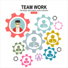 Gears teamwork concept