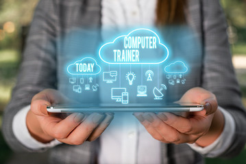 Handwriting text writing Computer Trainer. Conceptual photo instruct and help users acquire proficiency in computer