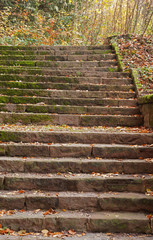Steintreppe Treppe aus rotem Naturstein
