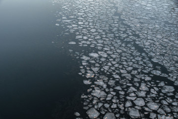 ice drift on the river