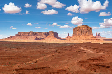 Famous red rocks of Monument Valley. Navajo Tribal Park landscape, Utah/Arizona, USA