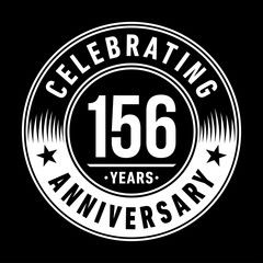 156 years anniversary celebration logo template. One hundred fifty six years vector and illustration.