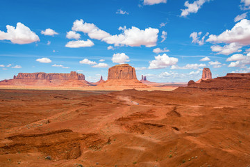 Famous red rocks of Monument Valley. Navajo Tribal Park landscape, Utah/Arizona, USA