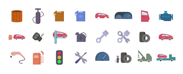 Auto service colorful vector flat icon for mobile concept and web apps design.