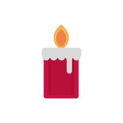 red burning candle decoration happy christmas icon