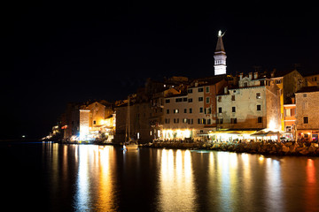 Fototapeta premium Night lights in Rovinj, Istria 