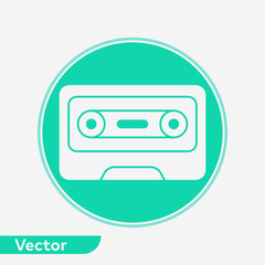 Obraz premium Cassette vector icon sign symbol