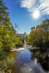 Oslo River Waterfall During a Sunny Autumn Day.