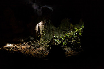 Rock formations in cave