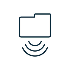 folder file wifi internet of things line icon