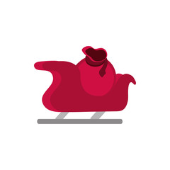sled with bag gifts decoration happy christmas icon