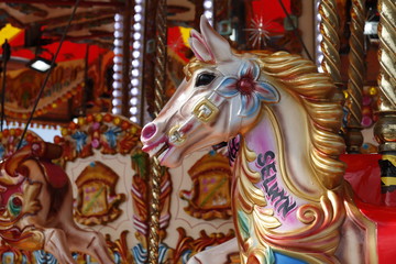 Fototapeta na wymiar Carousel horse