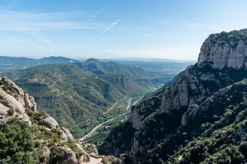 Fototapeta na wymiar Scenic aerial Montserrat vista near Barcelona, Catalonia