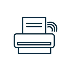 printer technology wifi internet of things line icon